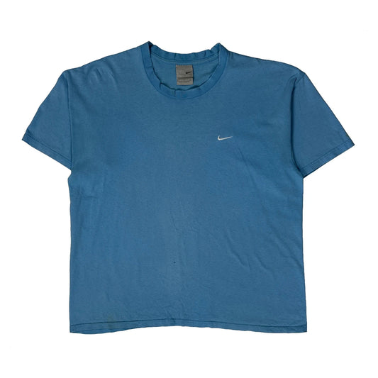 Nike T-Shirt - Large Blue Cotton