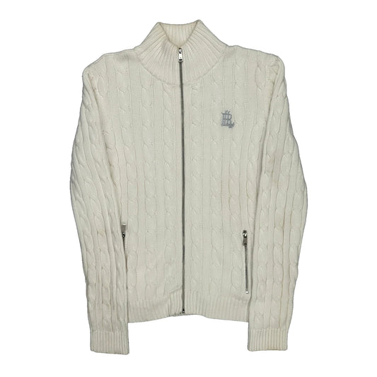 Ralph Lauren Zip Up - Medium White Cotton