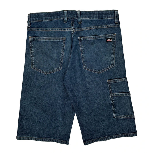 Dickies Denim Shorts - 32W 11L Blue Cotton Blend