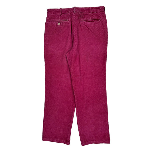 Chaps Ralph Lauren Cord Trousers - 34″ Waist Red Corduroy