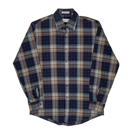 Vintage Wedgefield Checked Shirt - Medium Blue Polyester Blend