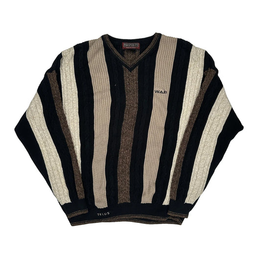 Unbranded Striped Jumper - XL Black Cotton