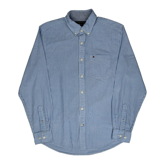 Tommy Hilfiger Striped Shirt - Small Blue Cotton
