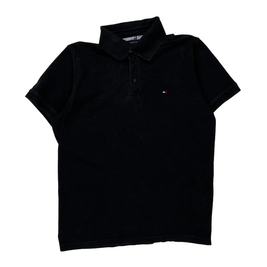 Tommy Hilfiger Slim Fit Polo Shirt - Large Black Cotton
