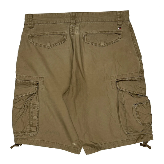 Tommy Hilfiger Cargo Shorts - 36W 12L Khaki Cotton
