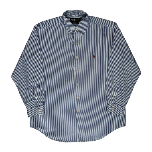Yarmouth Ralph Lauren Striped Shirt - Large White Cotton