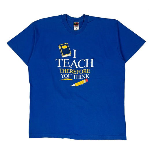 Teaching Fruit Of The Loom Single Stitch T-Shirt - 2XL Blue Cotton