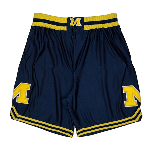 Made In USA University Of Michigan Nike College Sport Shorts - Large Navy Polyester