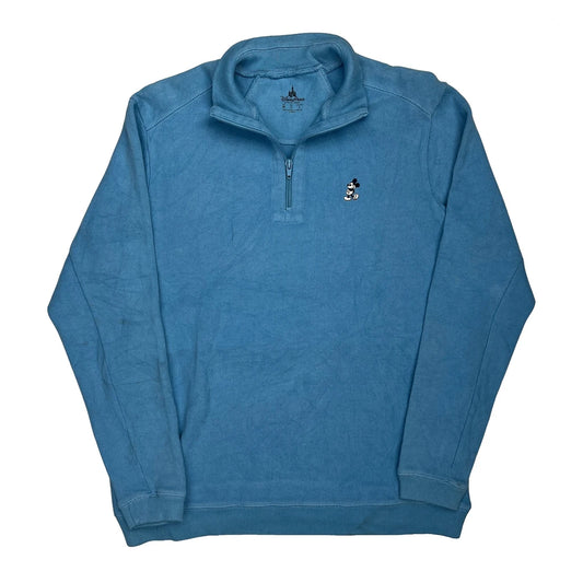 Disney Parks Disney 1/4 Zip - Medium Blue Cotton