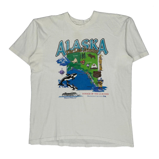 Vintage Alaska The Last Frontier Unbranded Graphic T-Shirt - XL White Cotton