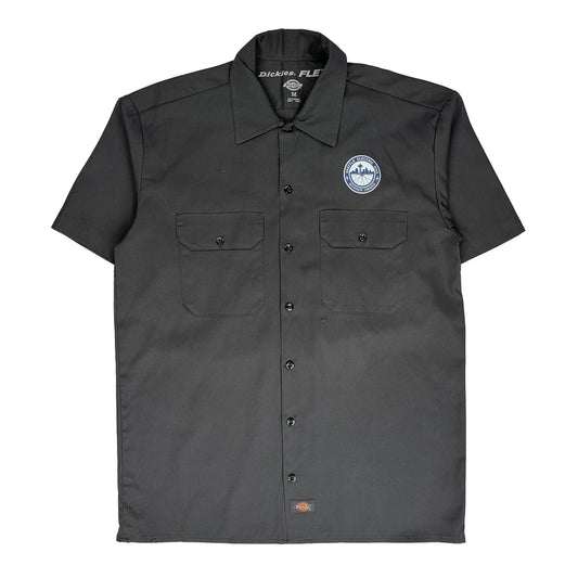Dickies Short Sleeve Shirt - Medium Black Polyester Blend
