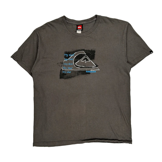 Key West Quiksilver Graphic T-Shirt - Large Grey Cotton