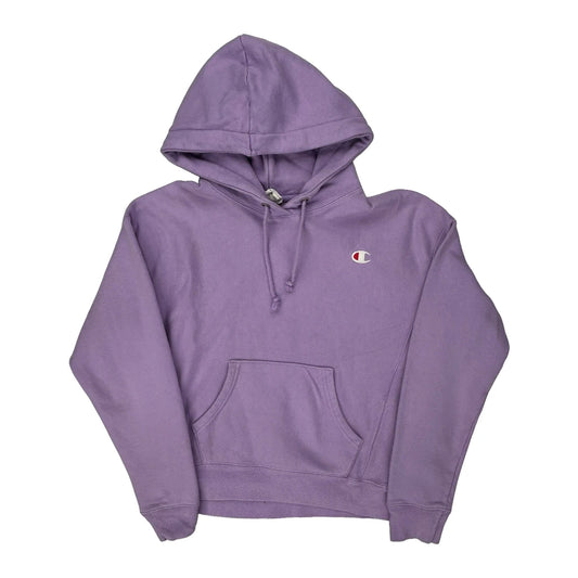 Reverse Weave Champion Hoodie - Small Purple Cotton