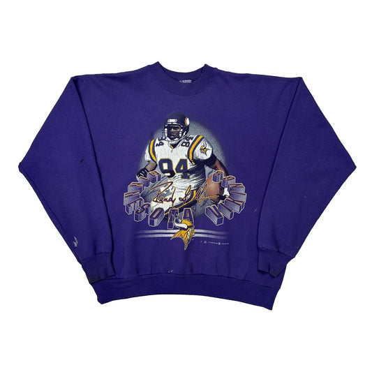 Minnesota Vikings Nfl Graphic Sweatshirt - Large Purple Cotton