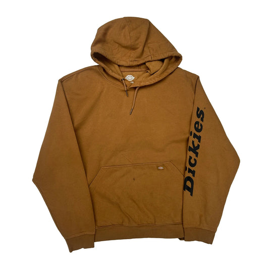 Dickies Spellout Hoodie - XL Brown Cotton