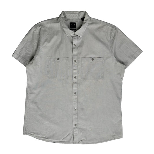 Armani Exchange Short Sleeve Shirt - 2XL Grey Cotton