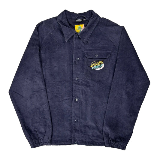 Skateboarding Santa Cruz Corduroy Button Coach Jacket - Medium Blue Corduroy