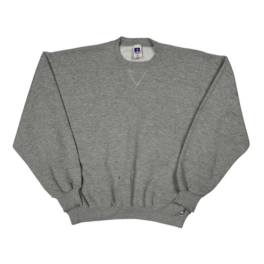 Blank Russell Athletic Sweatshirt - XL Grey Cotton Blend