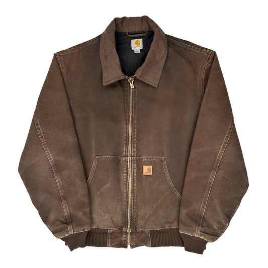 Carhartt Detroit Ribbed Trim Jacket - Large Brown Cotton