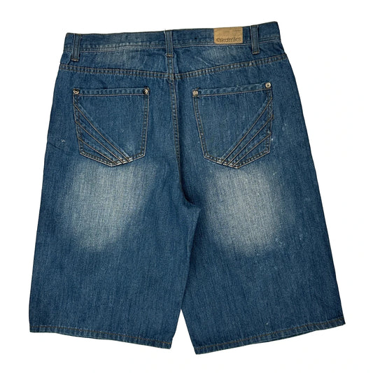 Akademiks Denim Shorts - 36W 12L Blue Cotton
