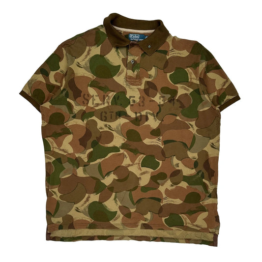 Military-Inspired Design Polo By Ralph Lauren Camo Polo Shirt - 2XL Camo Cotton