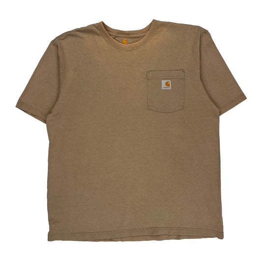 Carhartt T-Shirt - Large Brown Cotton