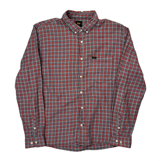 Lee Checked Shirt - Large Red Cotton