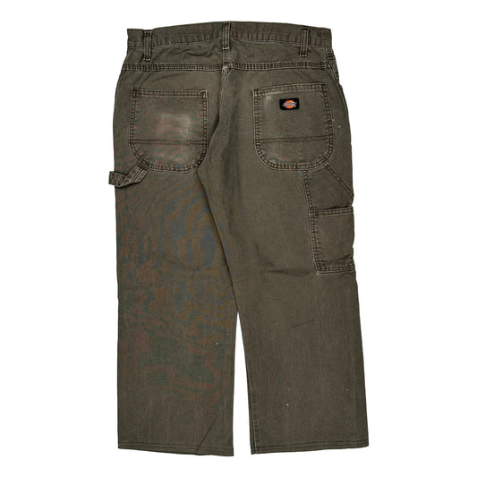 Dickies Cargo Carpenter Trousers - 32W 24L Grey Cotton