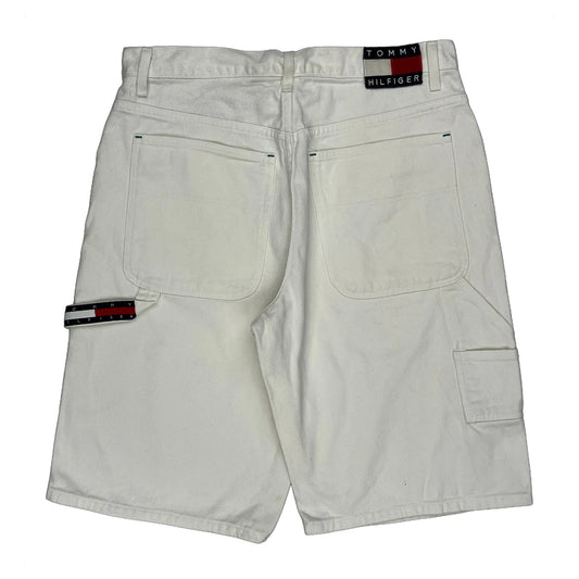 Tommy Jeans Baggy Denim Shorts - 34W 12L White Cotton