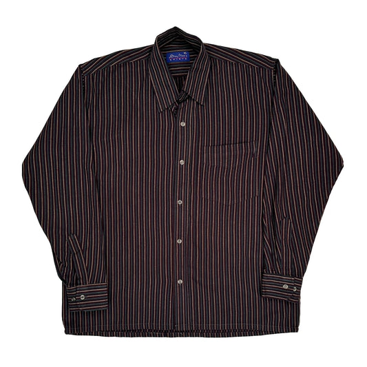 Sea Mans Striped Shirt - XL Brown Cotton