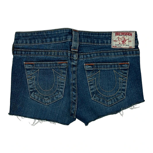 Vintage True Religion Denim Shorts - 29W UK 6 Blue Cotton