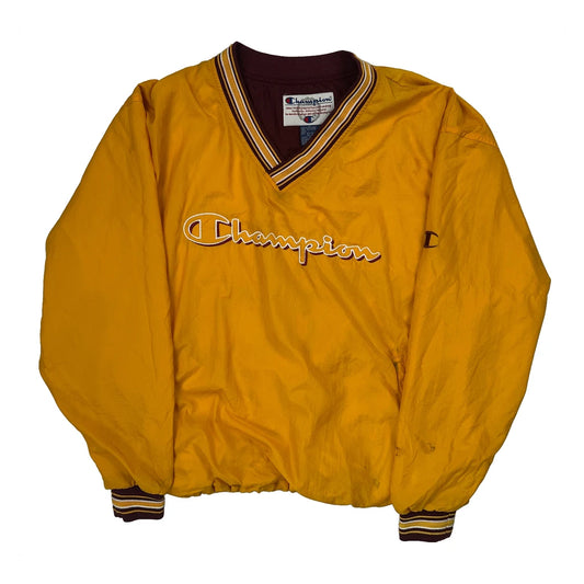 Reverse Weave Champion Spellout Varsity Jacket - XL Burgundy Nylon