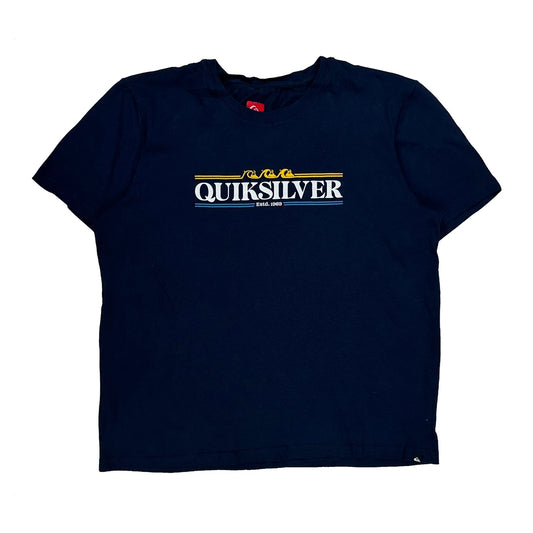 Quiksilver Spellout T-Shirt - XL Navy Cotton