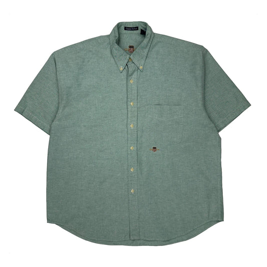 Gant Short Sleeve Shirt - XL Green Cotton