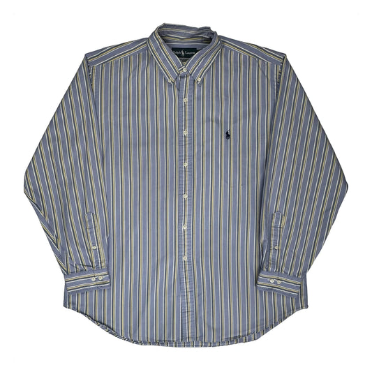Classic Firt Ralph Lauren Striped Shirt - XL Blue Cotton