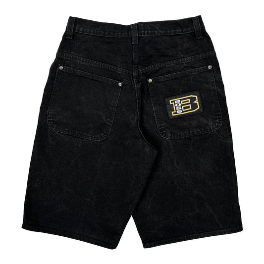 Boss Graphic Denim Shorts - 31W 12L Black Denim