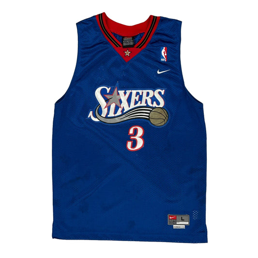 Philadelphia 76Ers Nike Nba Jersey - Large Blue Polyester