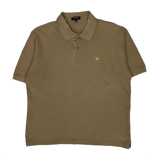 Burberry London Polo Shirt - Large Khaki Cotton