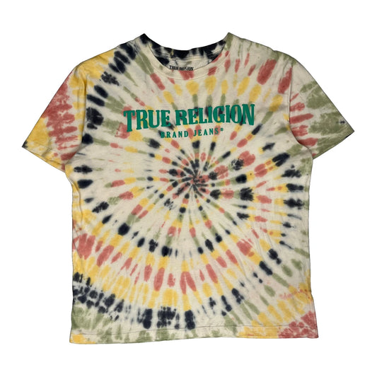 Vintage True Religion Tie-Dye T-Shirt - XL Multicoloured Cotton