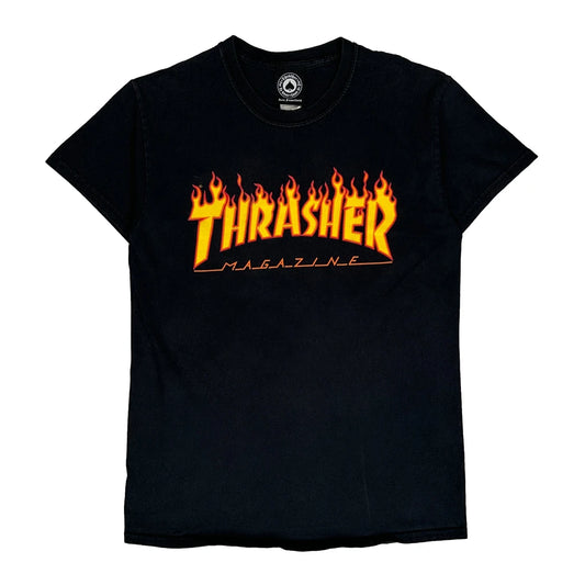 Thrasher Graphic T-Shirt - Small Black Cotton