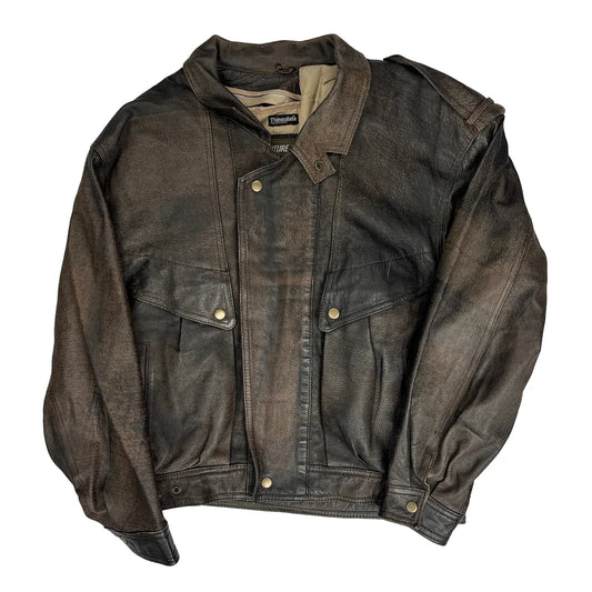 Vintage Flight Adventure Bound Leather Jacket - Medium Brown Leather