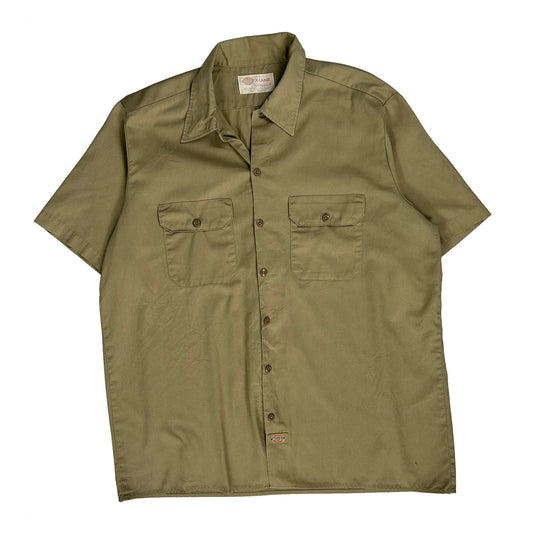Dickies Short Sleeve Shirt - XL Khaki Cotton