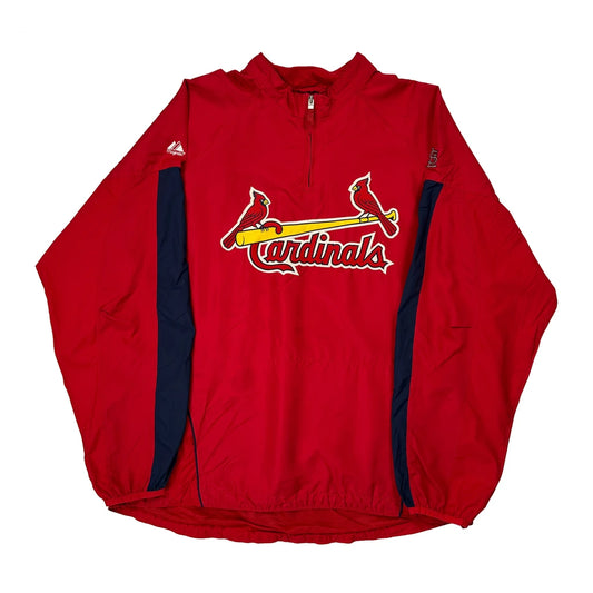 Cardinals Majestic Mlb Windbreaker - 2XL Red Polyester
