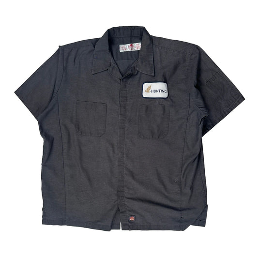 Vintage Red Kap Ripstop Short Sleeve Shirt - 2XL Grey Polyester Blend