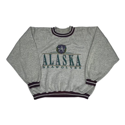 University Of Alaska Seawolves Gear College Sweatshirt - Large Grey Cotton