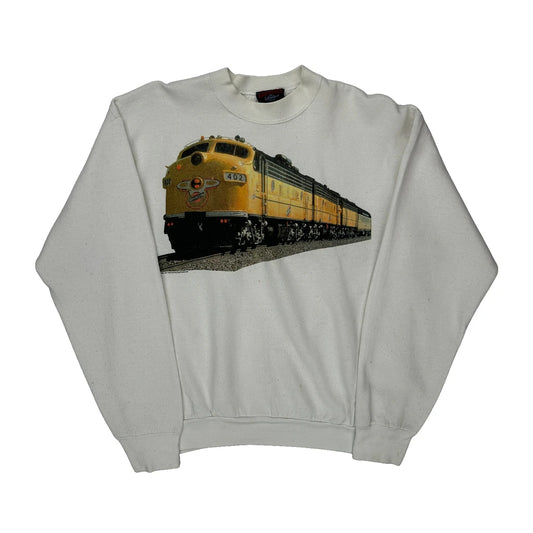 Train Graphic Garment Graphics Graphic Sweatshirt - Large Yellow Cotton