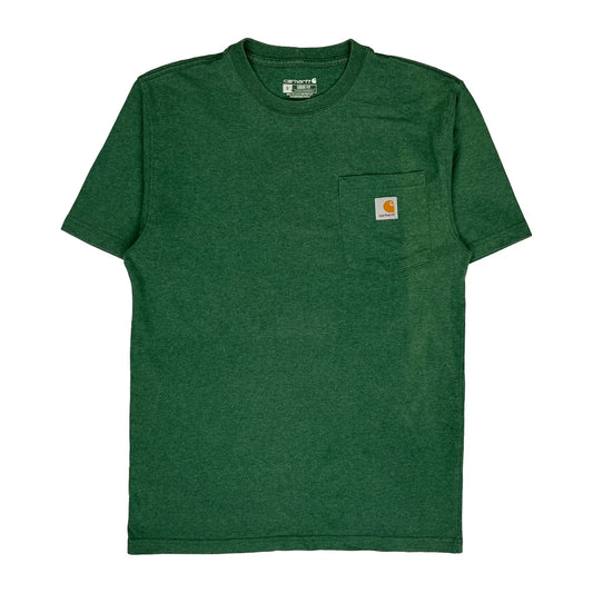 Carhartt T-Shirt - Small Green Cotton Blend