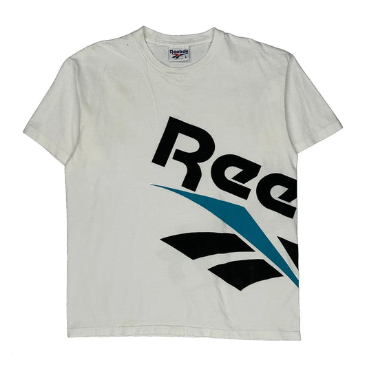 Vintage Reebok T-Shirt - Large White Cotton
