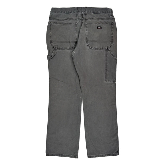 Dickies Carpenter Trousers - 34W 31L Grey Cotton