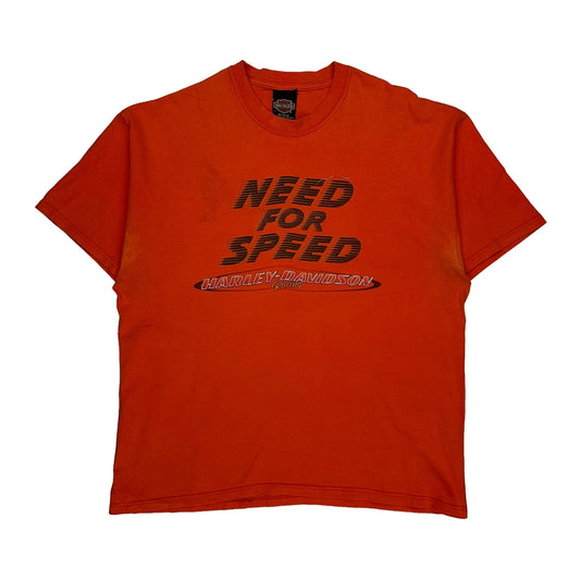 Need For Speed Harley Davidson Graphic T-Shirt - XL Orange Cotton